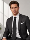 Silk Black Tie Business Wedding Formal Necktie For Men  black 