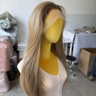 Ash Blonde Long Straight Heat Resistant Synthetic Hair Lace Front Wig Glueless