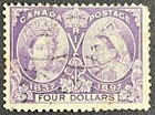 Canada Used Stamp   64  4 Dollars  Jubilee Stamp - 1897 -lightly Cancel
