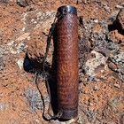 Antique Japanese Samurai Canteen Bamboo Woven Copper Drink Vessel 20  X 3 75 