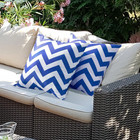 2 Pack Blue Wave Pattern Outdoor Waterproof Square Decorative Pillow Covers