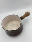 Vintage Brown Dansk Kobenstyle Enamel Butter Warmer Saucepan Teak Handle France