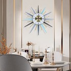 23 Inch Retro Metal Art Sunburst Clock Vintage Mid Century Modern Wall Clock New