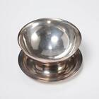 Christofle France Albi Silverplate Gravy Sauce Bowl Boat W  Attached Underplate