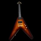 Custom Vintage Sunburst V Spalted Top Electric Guitar Gold Hardware Solid Body