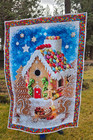 Handmade New Quilted Wall Hanging Christmas  Gingerbread House Candy