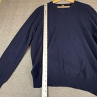 Gobi Mongolian Cashmere V-neck Sweater Navy Blue 100  Pure Knit Size Med  read