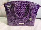 Nwt Brahmin Melbourne Purple Croc Embossed Leather Handbag   Wallet Set