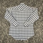 H Bar C Ranchwear Shirt Mens Large Blue Plaid Western Pearl Snap Long Tail Vtg