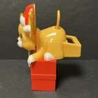 Solar Powered Dancing Bobble Head Toy - Yellow Dog Santa Hat- Wagging Tail