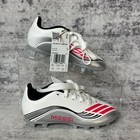 Nib Adidas F50 Messi Club Fg mg J Kids 11k Soccer Cleats White Red Silver Jp7457