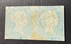 Great Britain 1841 2d Blue Pair  queen Victoria  B   b   B   c  Imperf  Used