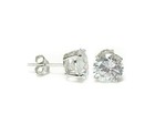 14k Gold Earrings Cubic Zirconia Round Or Square Cz Stud In Basket Setting