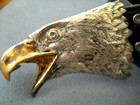 Curious George Southwestern Sterling Silver   Gold Eagle Buckle Set Leather Belt