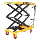 50  Hydraulic Lift Table Cart 330 Lbs Manual Double Scissor Lift Table   Wheels
