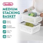 Sterilite Medium Plastic Stackable Storage Organizer Basket Bin  White  10 Pack 