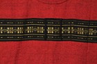 New Handmade Mexican Hand Embroidered Red black Gold Trim Med lg Huipil
