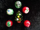 Christmas Bead Mix  Hand-painted Glass  Opaque To Transparent Multicolored 13mm 