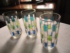 Libbey Glasses Nordic Vintage Geometric Mid Century Modern Glassware 3 Tumblers