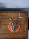 Antique Brass Mcm Wall Mounted Stag 