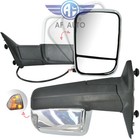 Set For 09-15 Dodge Ram 1500 2500 3500 Pickup Chrome Power Heated Towing Mirrors