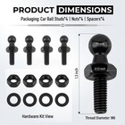 4pcs 10mm Ball Stud Kit With Hardware m6 Gas Struts Ball Stud Kit For Gas Strut