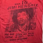 Jimi Hendrix Voodoo Shirt 1968 Tour Poster T-shirt    Size Large Stone Free Red