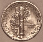 1944-d Mercury Dime - Extra Fine au -  9195e - Damaged - Free Shipping