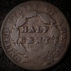 1828 Half Cent - 13 Stars Classic Head - 1 2c