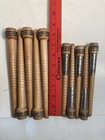 Wood Spools  Bobbin  Quills 7  Silver Sleeve And 8 75   Primitive Lot Of 10