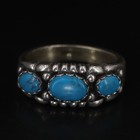 Vtg Sterling Silver - Wheeler Southwestern Turquoise Cabochon Ring Size 10 - 9g