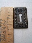 2 Antique Brass Eastlake Victorian Keyhole Covers