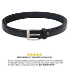 Leatherboss Genuine Leather Men Dress Belt Big   Tall 46  - 64  Stylish  Black