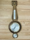Vtg Wooden Wall Weather Station Barometer Thermometer Hygrometer Banjo W germany