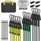 Heavy Duty Bungee Cords Set - 30pcs Adjustable 24  32  48  With Hooks  Tarp Clip