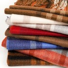 100  Cashmere Scarf Plaid Tartan Tassel Unisex Warm Soft Winter Wrap Shawl