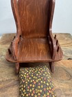 Vintage Wooden Rocking Chair Pin Cushion Sewing Thread Spool Holder 
