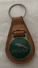 Scarce Vintage 1970s Green Leaping Jaguar Keychain Tan Leather Manhattan Windsor