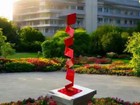 Modern Metal Garden Sculpture Art - Indoor Outdoor Sculpture - Abstract Decor