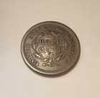 1857 Braided Hair Half Cent Au Cohen 1   Counter Stamp C m   Original Copper