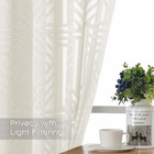 Ivory Semi Sheer Curtains 84 Inches Long 2 Panels  Light Filtering Geometric Jac
