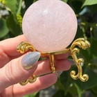Gold Sphere Display Stand Crystal Ball Holder Scrollwork Pedestal Vintage Style