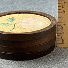 Vintage Wood Cork Coasters Set Of 4 Hand Painted Floral Mid-century Boho Barware