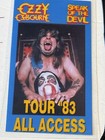 Ozzy Osbourne Commemorative 1983 Speak Of The Devil Tour Backstage Pass   Lanyrd