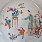 Antique 18thc Chinese Famille Rose Plate Painted With Figures 22 1cm