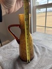 Vintage Mid Century Modern Empoli Italian Art Glass Tortishell Pitcher  ewer 13 
