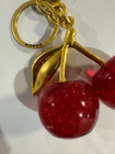 Coach Red Cherry Apple Bag Charm Keychain Resin Metal Brass Purse Decoration