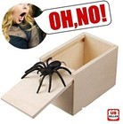 Wooden Spider Scare Prank Box Trick Toy Funny Gag Gift For Friends   Office Fun