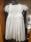 Baptism White Lace Formal Flower Girl 2t Dress With Matching Bonnet