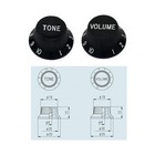 Guitar Speed Knobs 1 Volume 2 Tone Control Knobs For Fender Strat Electric Black